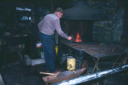 Blacksmith at Llechweld Slate Caverns