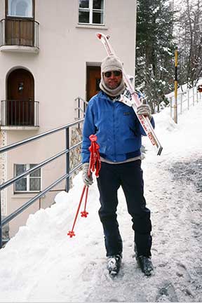 Dennis with his skis