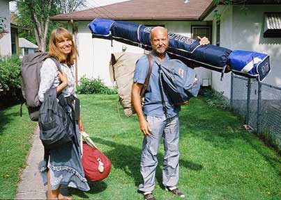 Us with our stuff the day we got home